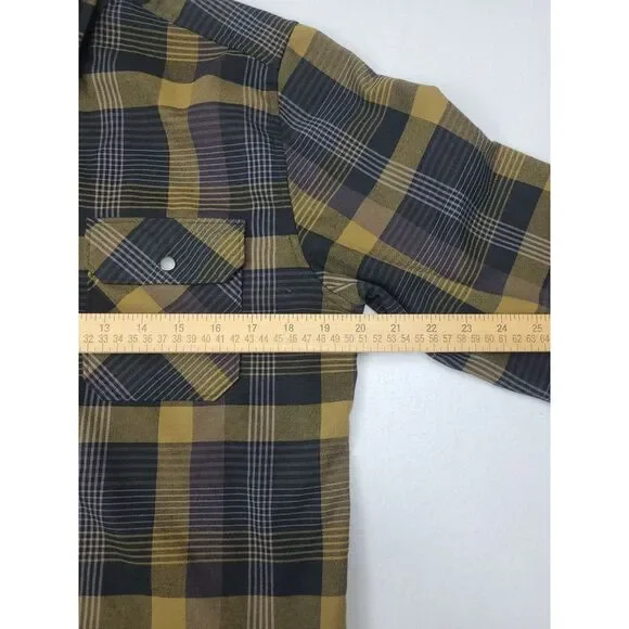 Flylow Handlebar Tech Flannel Men's Small Plaid Snap Button Shirt - Picture 5 of 8